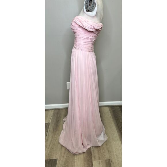 Giambattista Valli Front Twisted Bodice Off Shoulder Maxi Dress in Quartz Rose I - Picture 6 of 11